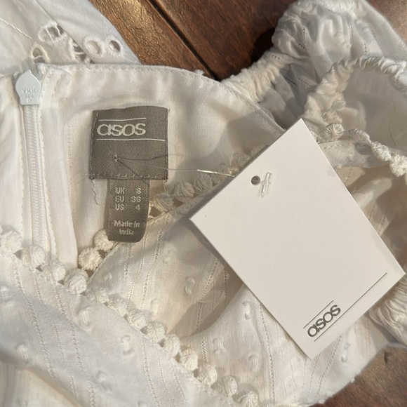 ASOS Lace White Dress Size US4 - Picture 6 of 7